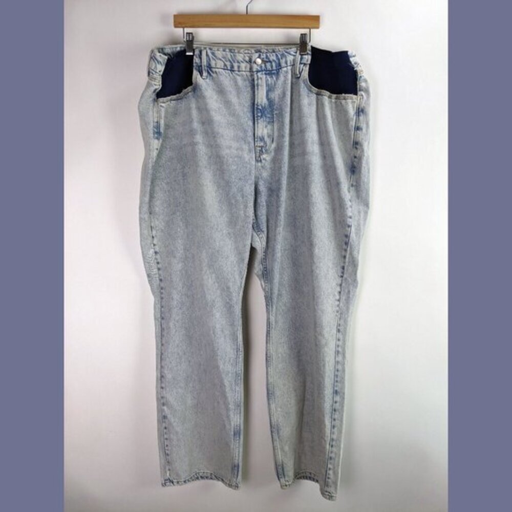 NWOT Good American Plus Size 16 Womens Light Blue Straight Leg Jeans